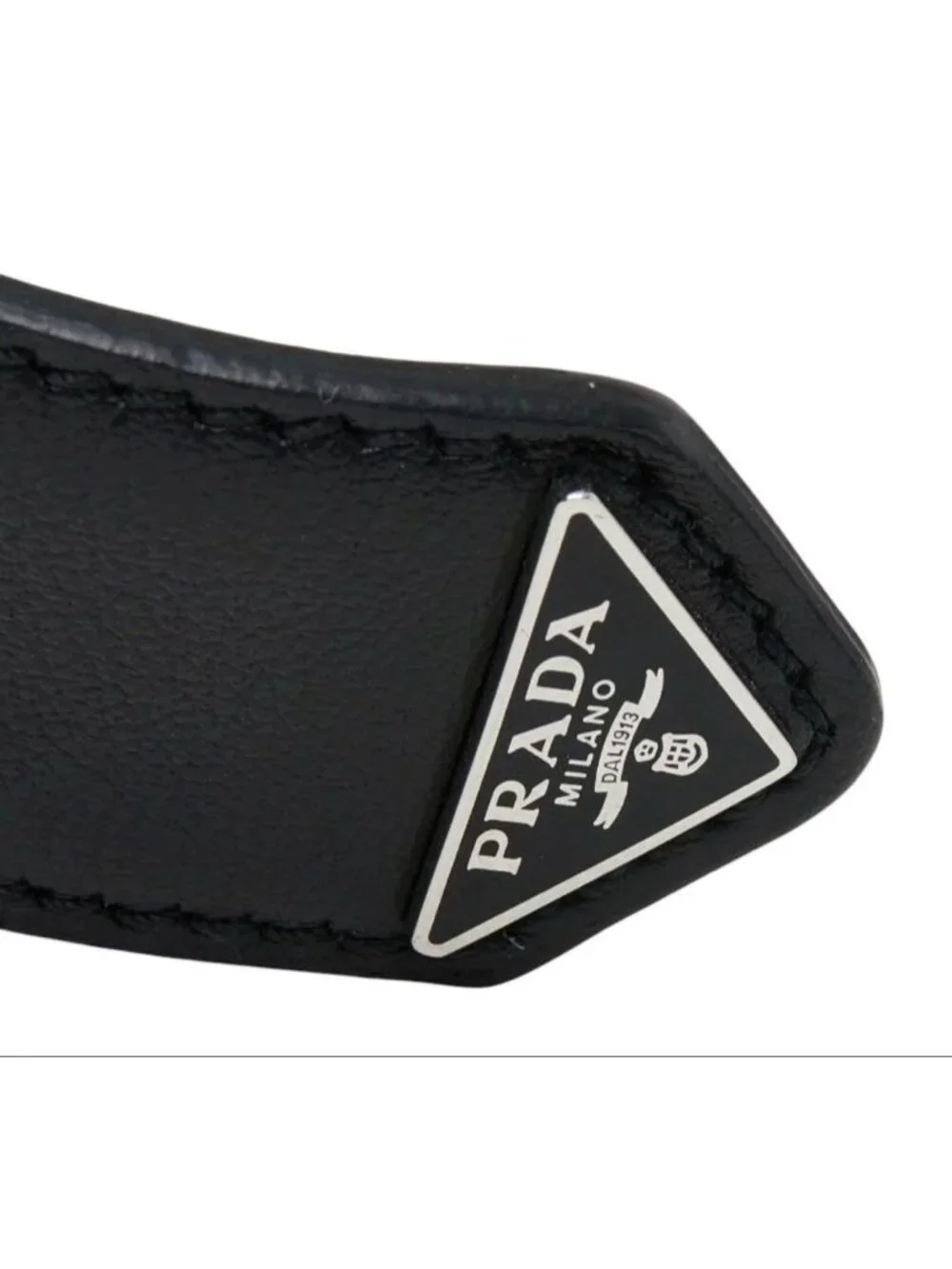 Prada Triangle Logo Belt 36